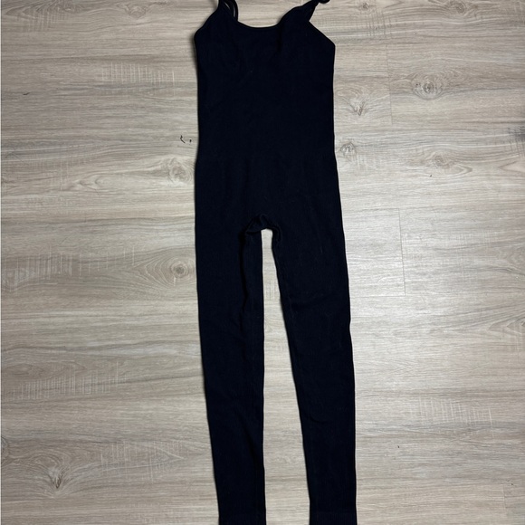 Black and Teal Jumpsuit Bodysuit Spaghetti strap tight fitting size S - Picture 6 of 6